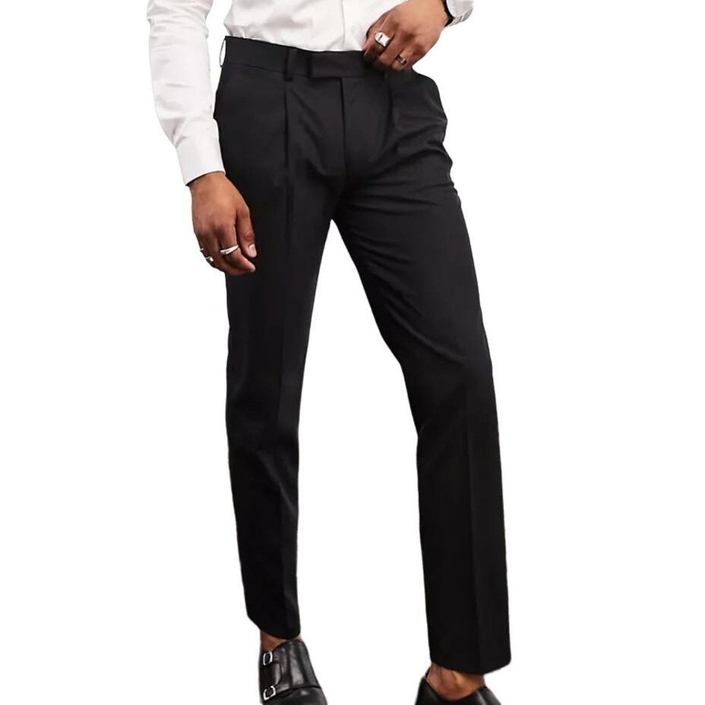 Noak Slim Suit Trousers in Black, Size 30X30​​​​​​